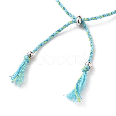 Adjustable Braided Cotton Cords Slider Bracelets Making AJEW-JB00797-03-1