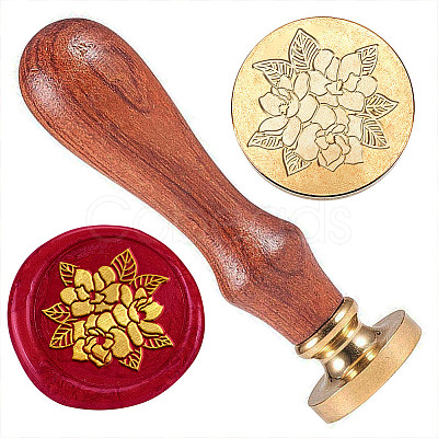 Golden Plated Brass Sealing Wax Stamp Head AJEW-WH0208-914-1