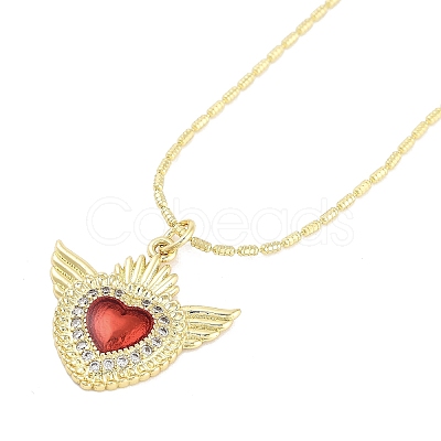 Brass Micro Pave Clear Cubic Zirconia Pendant Necklaces NJEW-Z035-04A-G-1