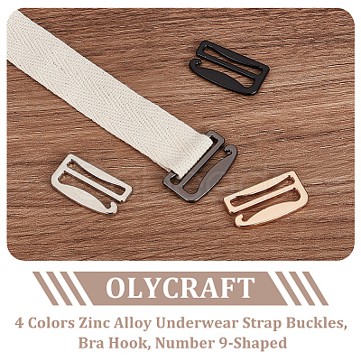 Olycraft 16Pcs 4 Colors Zinc Alloy Underwear Strap Buckles FIND-OC0003-08C-1