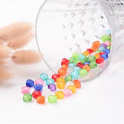 Mixed Color Transparent Acrylic Faceted Heart Beads X-TACR-S114-8mm-M-1