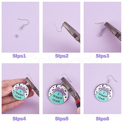 DIY UFO Earring Making Kit DIY-SZ0009-65-1