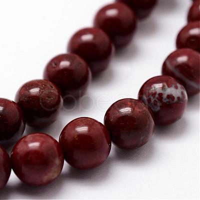 Natural Red Jasper Beads Strands G-K140-A-8mm-1