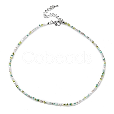 Glass Beaded Necklace NJEW-Z029-05O-1