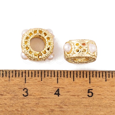 Rack Plating Alloy European Beads FIND-C055-08G-1