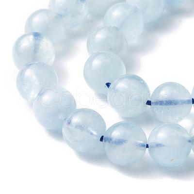 Round Grade AB Natural Aquamarine Bead Strands G-F289-01-6mm-1