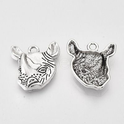 Tibetan Style Alloy Pendants X-TIBEP-T009-10AS-RS-1