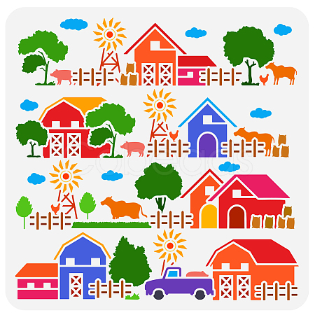 PET Hollow Out Drawing Painting Stencils DIY-WH0391-0789-1