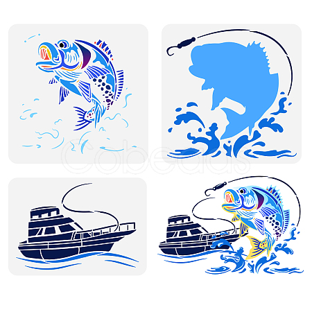 3Pcs 3 Styles PET Hollow Out Drawing Painting Stencils DIY-WH0394-0023-1