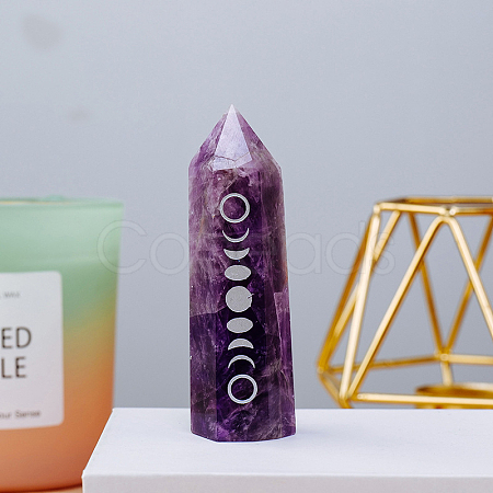 Natural Amethyst Pointed Prism Bar Home Display Decoration G-PW0007-100D-1