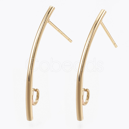 Brass Stud Earring Findings KK-S348-111-1