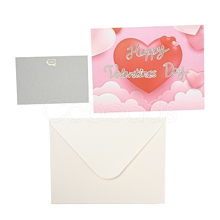 Rectangle 3D Pop Up Paper Greeting Card AJEW-F064-01A-1