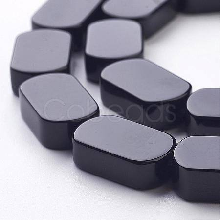 Natural Black Onyx Beads Strands G-G952-15-1