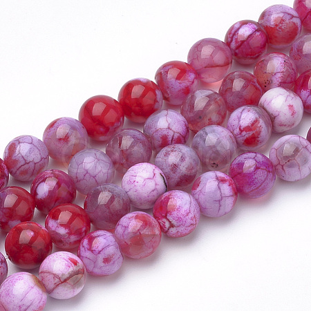 Dyed Natural Agate Beads Strands X-G-Q462-129A-8mm-1