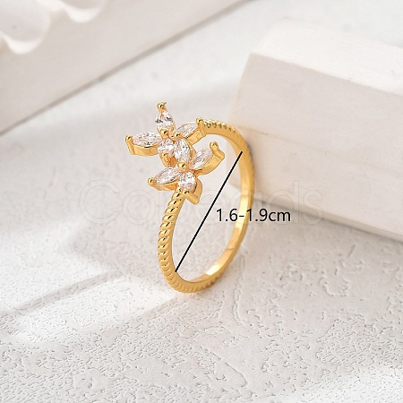 Flower Design Ladies Ring for Daily Wear EU5480-1-1