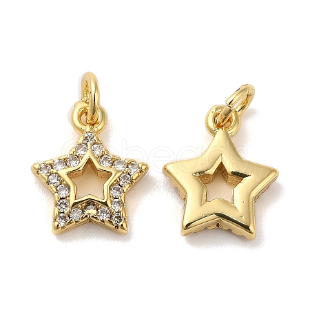 Brass Micro Pave Cubic Zirconia Pendants KK-E048-12G-1