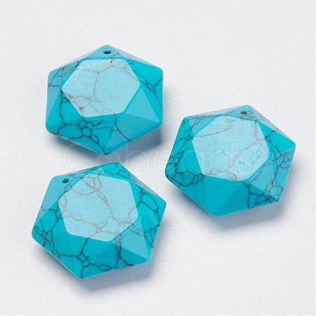 Synthetic Turquoise Pendants G-P264-05-1