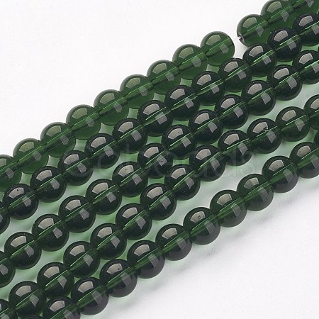 Round Transparent  Glass Beads Strands X-GR8mm18Y-1