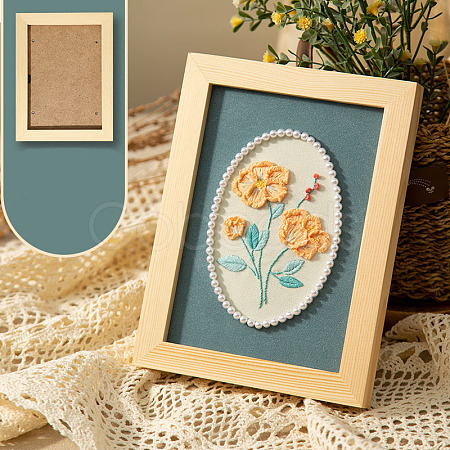 DIY Flower Pattern Photo Frame Stand Embroidery Kits PW-WG000E9-03-1