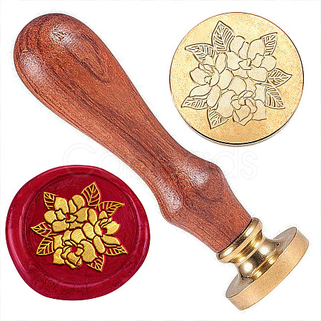 Golden Plated Brass Sealing Wax Stamp Head AJEW-WH0208-914-1