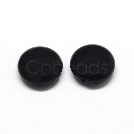 Flat Round Opaque Acrylic Beads SACR-Q116-09G-1