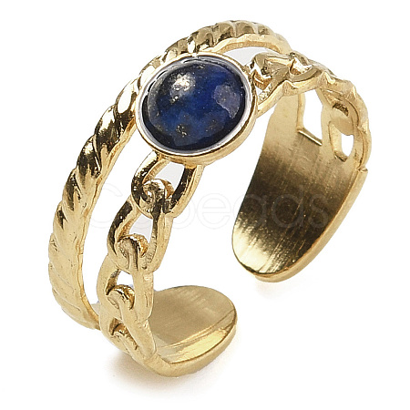 Natural Lapis Lazuli Finger Rings RJEW-U027-06G-08-1