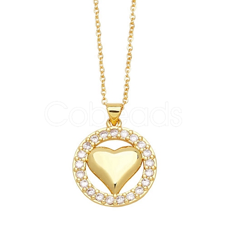 Brass Micro Pave Cubic Zirconia Pendant Necklaces PW-WG64309-02-1