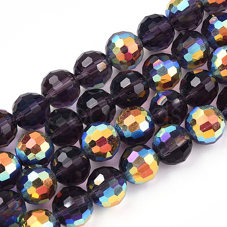 Transparent Electroplate Glass Beads Strands EGLA-N012-001-B07-1