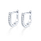 Anti-Tarnish Rhodium Plated 925 Sterling Silver Micro Pave Cubic Zirconia Hoop Earrings, with S925 Stamp, Platinum, 10mm