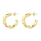 Brass Stud Earrings, Long-Lasting Plated, Lead Free & Cadmium Free, Twist Charm, Real 18K Gold Plated, 26x5mm