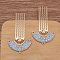 Alloy with Enamel Hair Comb Finding, for DIY Jewelry Accessories, Fan, Aqua, 61x38mm, 10pcs/set