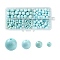 DIY Bracelets Making Kits, 340Pcs 4 Styles Natural Howlite Round Beads, Dark Turquoise, 340pcs/box