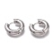 Tarnish Resistant 201 Stainless Steel Huggie Hoop Earrings, with 304 Stainless Steel Pin, Hypoallergenic Earrings, Ring, Stainless Steel Color, 20.5x5mm, 4 Gauge, Pin: 1mm