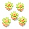 Opaque Resin Cabochons, for DIY Accessories, Flower with Duck, Green Yellow, 22x19.5x8.5mm