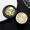 Golden Tone Wax Seal Brass Stamp Heads, for Wax Seal Stamp, Halloween Day Series, Flower Skull, 25x14mm, Hole: 7mm