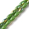 AB Color Plated Electroplate Beads Strands, Faceted, Oval, Green, 10x6mm, Hole: 1.2mm, about 60pcs/strand, 24.02''(61cm)