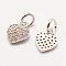 Brass Micro Pave Grade AAA Cubic Zirconia Charms, Long-Lasting Plated, Heart, Cadmium Free & Nickel Free & Lead Free, Real Platinum Plated, 9x8x1.5mm, Hole: 3mm