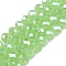 Electroplate Glass Beads Strands, Imitation Jade Beads, Pearl Luster Plated, Faceted, Rondelle, Light Green, 6x5mm, Hole: 1mm, about 84~85pcs/strand, 16.34~16.54 inch(41.5~42cm)