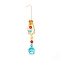 Colorful Glass Hanging Crystal Pendant Ornament, with Iron Finding, for Window Home Decoration, Colorful, 310mm