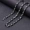 Titanium Steel Byzantine Chains Necklaces, Chainmaille Weaves Jewelry for Men, Black, 19.69 inch(50cm)x10mm