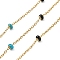 304 Stainless Steel Enamel Link Chains, Soldered, with Spool, Flat Round, Deep Sky Blue, 2x1.5x0.5mm