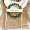 Rattan Cake Toppers, Cake Insert Cards, for Wedding Cake Decoration, Wreath with Word Sweet Love, Sea Green, 200x140mm