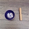 Brass Singing Bowl & Wood Striker Set, Nepal Buddha Meditation Sound Bowl, Yoga Sound Bowls, for Holistic Stress Relief Meditation and Relaxation, Dark Blue, 80mm