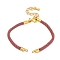 Nylon Cords Bracelet Makings Fit for Connector Charms, with Brass Findings and 304 Stainless Steel Lobster Claw Clasps, Long-Lasting Plated, Old Rose, 6-1/2~6-3/4 inch(16.5~17cm), Hole: 1.8mm