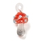 Handmade Lampwork Pendants, Mushroom, Red, 26x12x12mm, Hole: 2.5mm