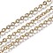 Ion Plating(IP) 304 Stainless Steel Cable Chains, with Spool, Soldered, Textured, Golden, Link: 3.1x2.8x0.5mm, about 32.8 Feet(10m)/roll