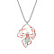 Alloy Enamel Luminous Halloween Spider Pendant Box Chain Necklaces for Women Men, Platinum, Orange, 23.62 inch(60cm)