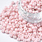 6/0 Glass Seed Beads, Baking Paint, Round Hole, Round, Misty Rose, 4~5x3~5mm, Hole: 1.2~1.5mm, about 4500pcs/Pound