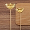 Alloy Hair Stick Findings for Women, Butterfly, Golden, 25x40mm