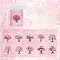 10Pcs 10 Styles PET Sticker, Self-adhesion, for Suitcase, Skateboard, Refrigerator, Helmet, Mobile Phone Shell, Tree Theme, Hot Pink, Packing: 165x106mm, 10pcs/set